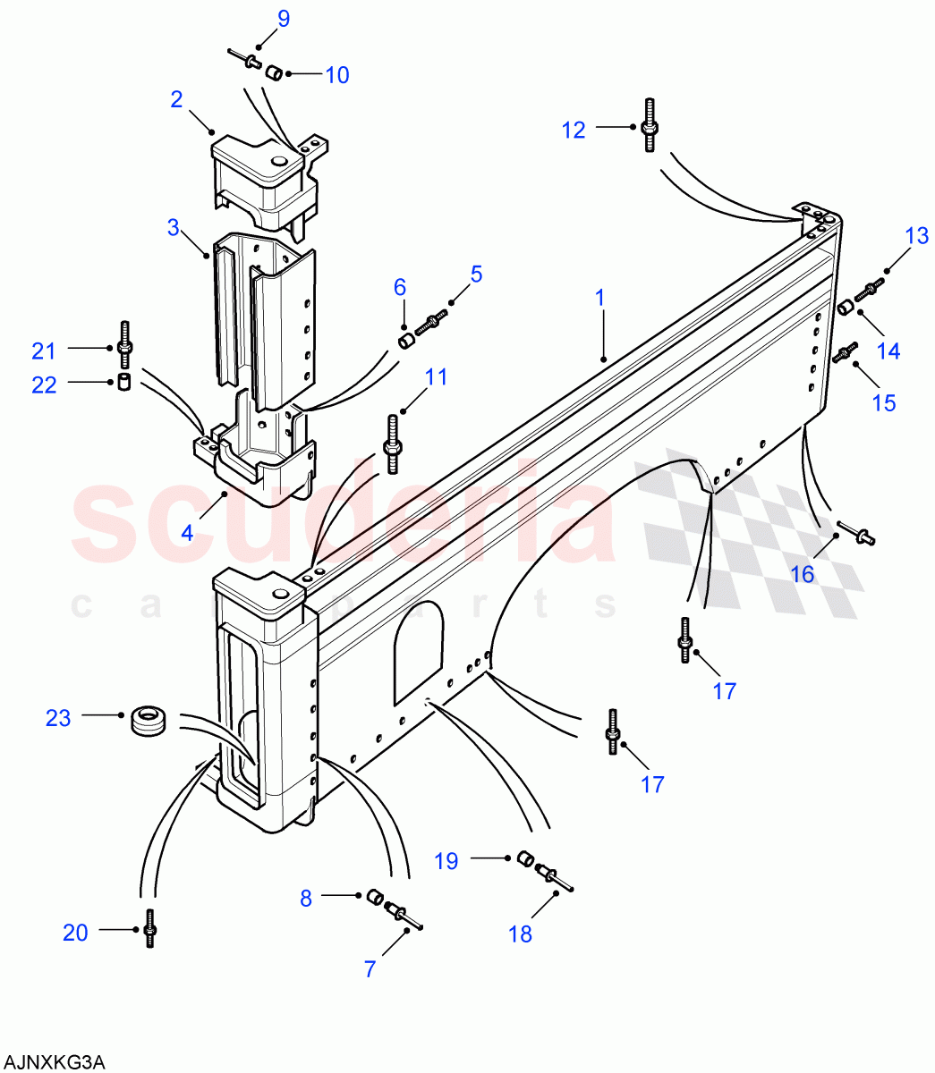 Rear Body Lower - Side Assembly (High Capacity Pick Up, 110" Wheelbase, Crew Cab HCPU, 130" Wheelbase) ((V) FROM7A000001) of Land Rover Land Rover Defender (2007-2016)