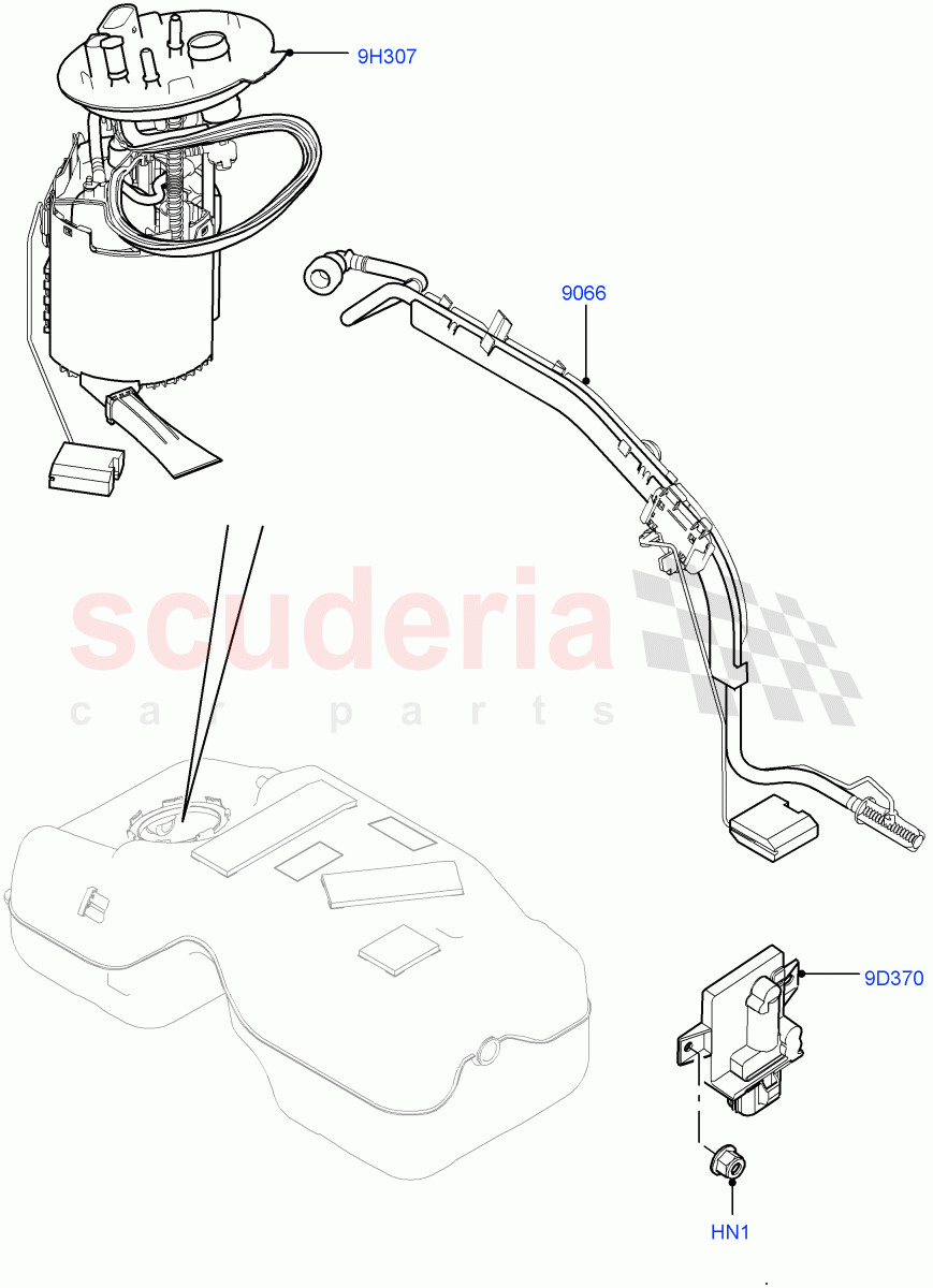 Fuel Pump And Sender Unit(2.0L 16V TIVCT T/C Gen2 Petrol,Halewood (UK),2.0L 16V TIVCT T/C 240PS Petrol) of Land Rover Land Rover Discovery Sport (2015+) [2.0 Turbo Petrol GTDI]