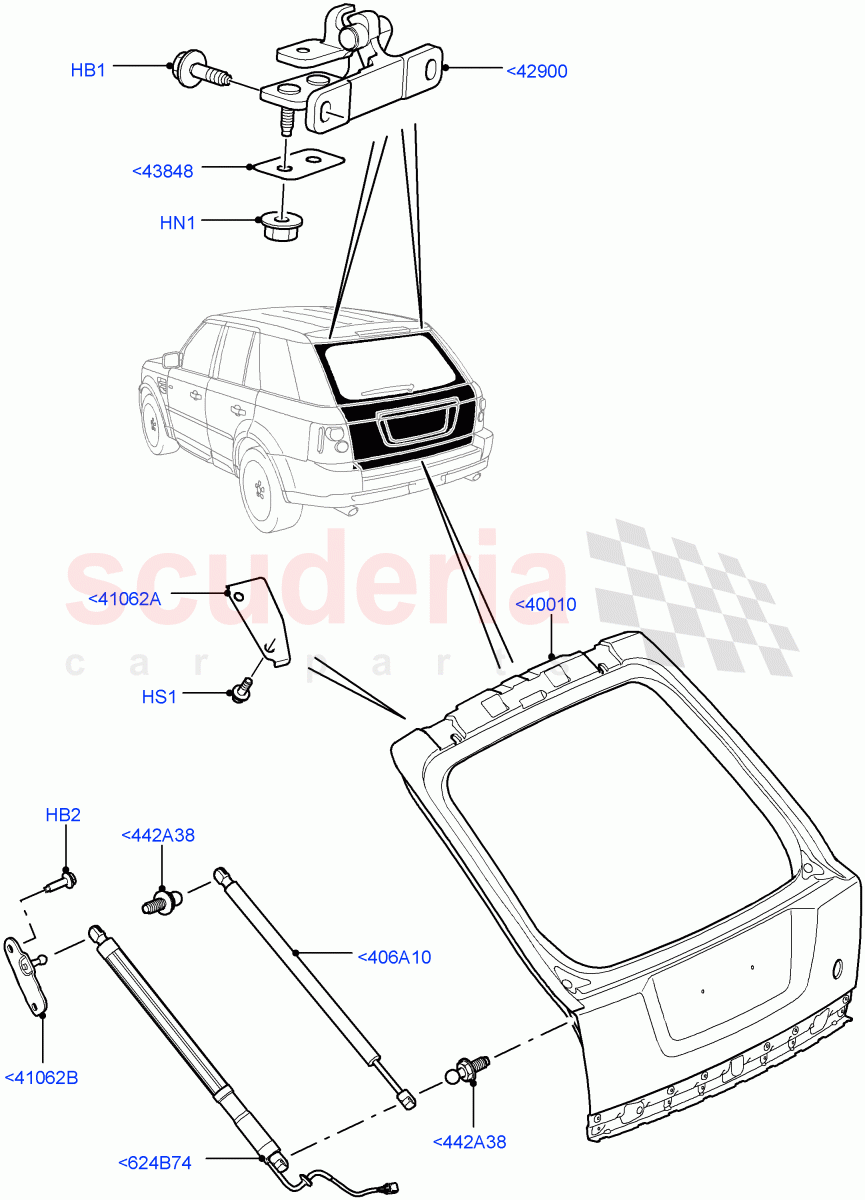 Luggage Compartment Door (Door And Fixings) ((V) FROMAA000001) of Land Rover Land Rover Range Rover Sport (2010-2013) [3.0 Diesel 24V DOHC TC]