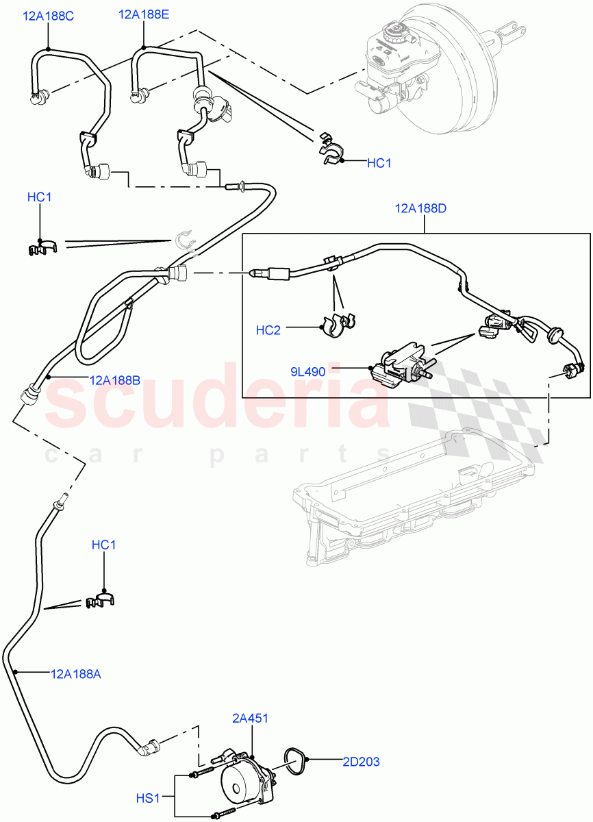 Vacuum Control And Air Injection(5.0L OHC SGDI SC V8 Petrol - AJ133,RHD) of Land Rover Land Rover Range Rover Sport (2014+) [5.0 OHC SGDI SC V8 Petrol]