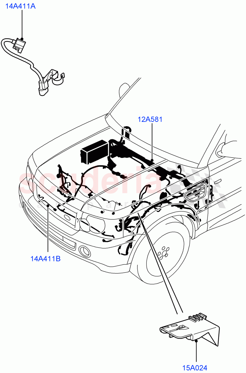 Electrical Wiring - Engine And Dash(Engine Compartment)((V)TO9A999999) of Land Rover Land Rover Range Rover Sport (2005-2009) [2.7 Diesel V6]