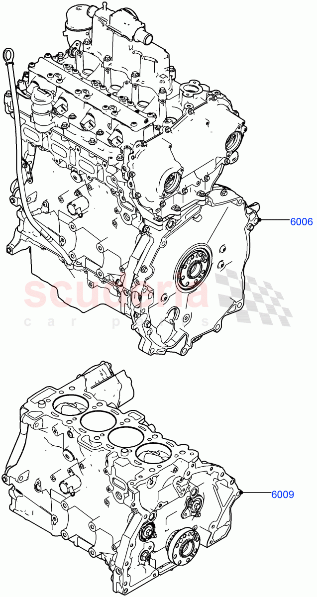 Service Engine And Short Block(2.0L I4 High DOHC AJ200 Petrol,2.0L I4 Mid DOHC AJ200 Petrol,2.0L I4 Mid AJ200 Petrol E100)((V)FROMJH000001) of Land Rover Land Rover Range Rover Evoque (2012-2018) [2.0 Turbo Petrol AJ200P]