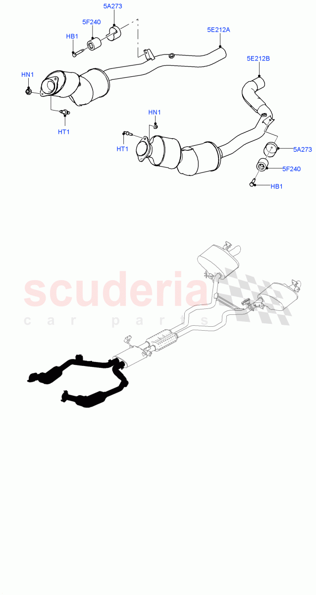 Front Exhaust System(3.0L DOHC GDI SC V6 PETROL,Beijing 6 Petrol Emission)((V)FROMJA000001) of Land Rover Land Rover Range Rover Sport (2014+) [3.0 DOHC GDI SC V6 Petrol]