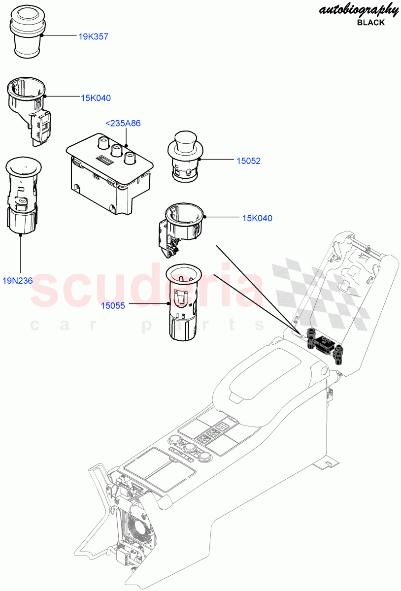 Instrument Panel Related Parts(Console Deployable Tables)((V)FROMEA000001,(V)TOHA999999) of Land Rover Land Rover Range Rover (2012-2021) [5.0 OHC SGDI NA V8 Petrol]