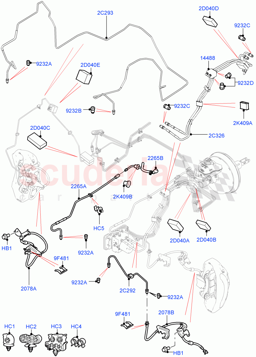 Front Brake Pipes(2.0L AJ200P Hi PHEV,LHD)((V)FROMJA000001) of Land Rover Land Rover Range Rover Sport (2014+) [3.0 I6 Turbo Diesel AJ20D6]