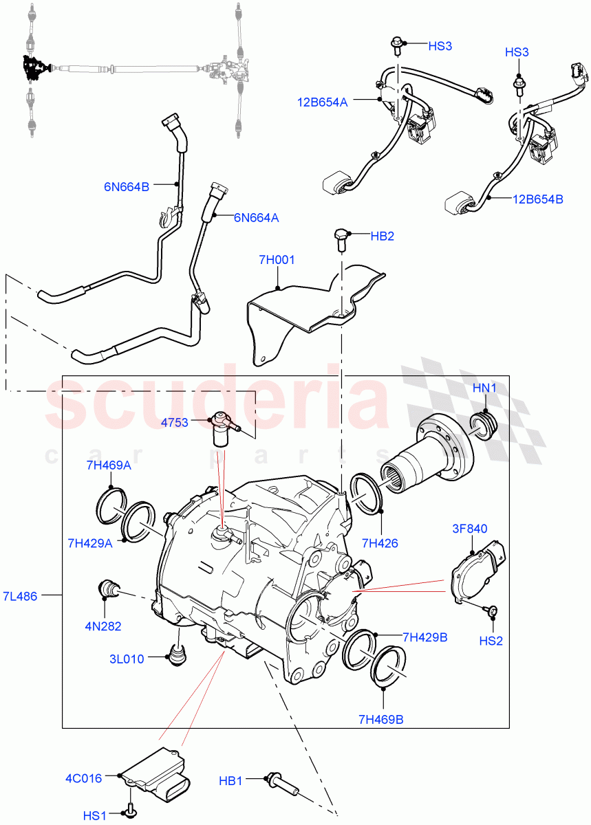 Front Axle Case(Halewood (UK),All Wheel Drive,Less Electric Engine Battery,Electric Engine Battery-MHEV) of Land Rover Land Rover Range Rover Evoque (2019+) [1.5 I3 Turbo Petrol AJ20P3]