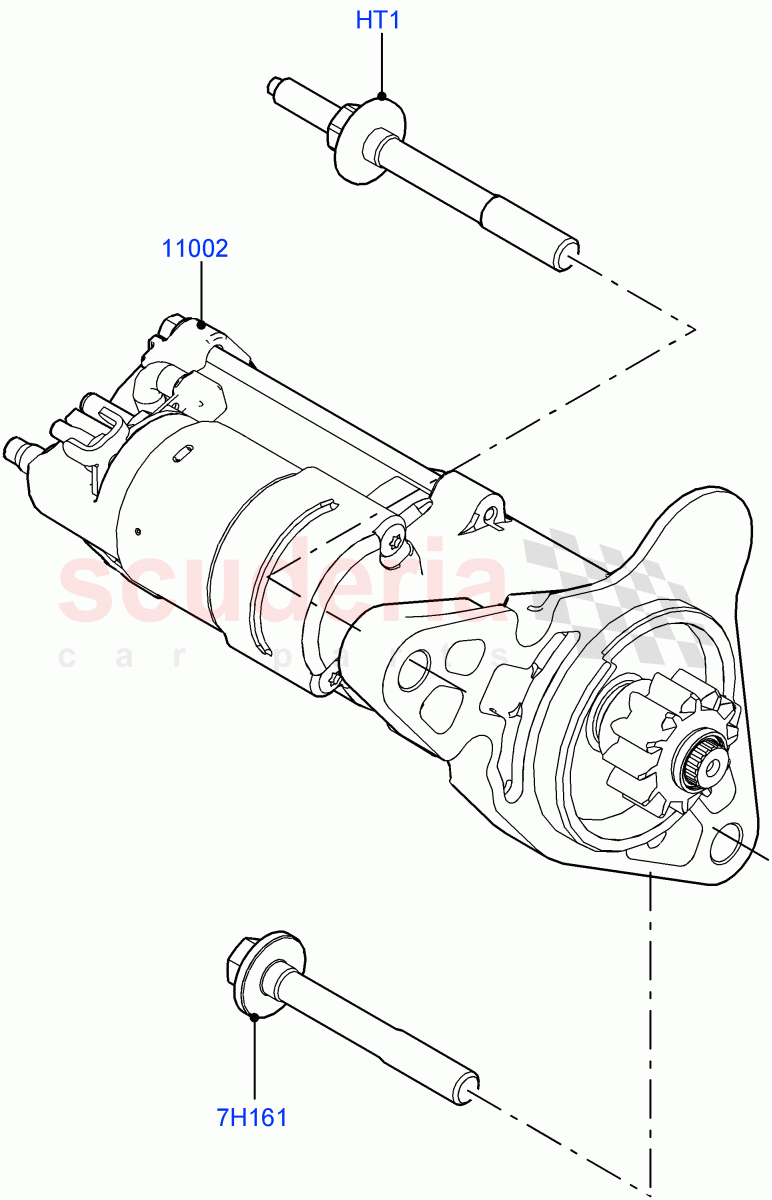 Starter Motor(1.5L AJ20P3 Petrol High PHEV,Halewood (UK),1.5L AJ20P3 Petrol High)((V)FROMLH000001) of Land Rover Land Rover Range Rover Evoque (2019+) [1.5 I3 Turbo Petrol AJ20P3]