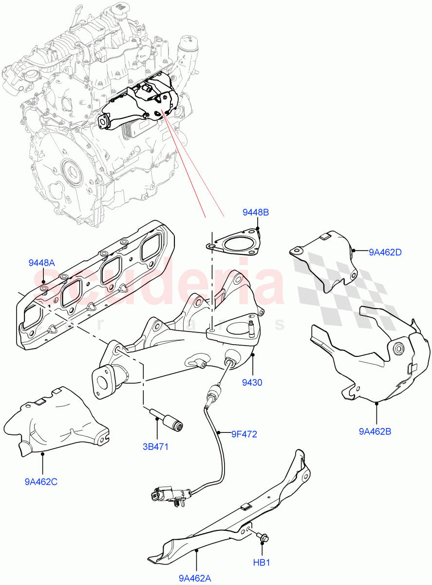 Exhaust Manifold(2.0L AJ20D4 Diesel Mid PTA,Itatiaia (Brazil))((V)FROMLT000001) of Land Rover Land Rover Discovery Sport (2015+) [2.0 Turbo Diesel]