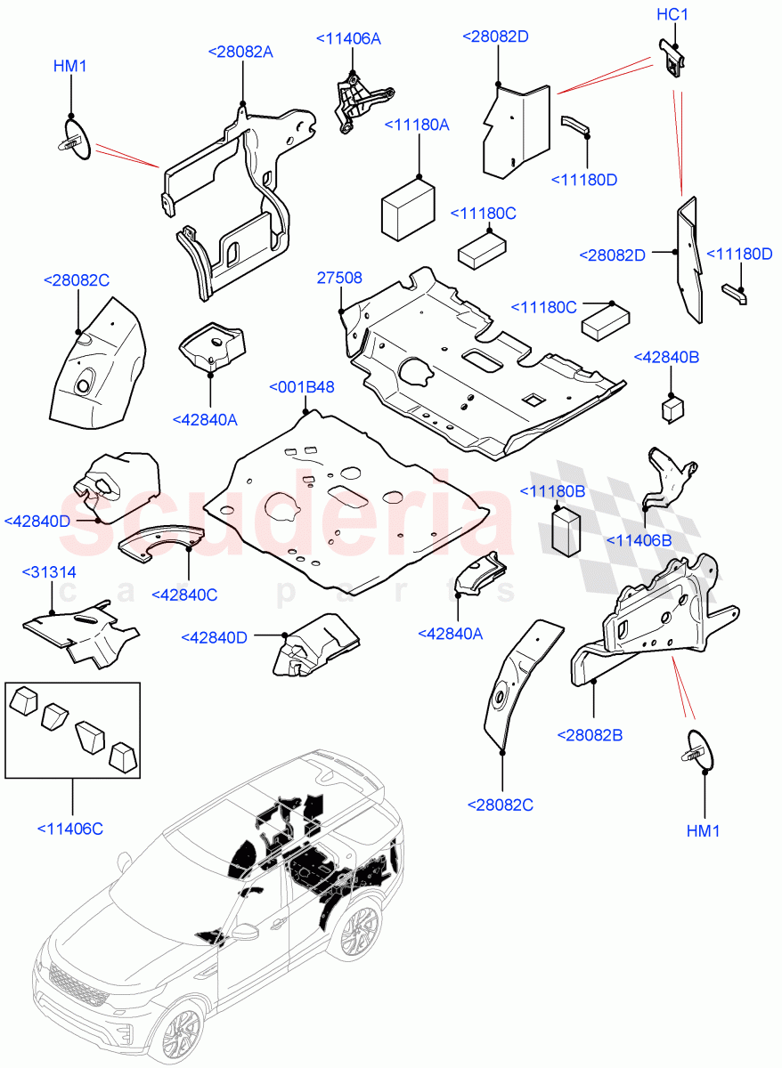 Insulators - Rear (Nitra Plant Build) ((V) FROMK2000001) of Land Rover Land Rover Discovery 5 (2017+) [3.0 Diesel 24V DOHC TC]