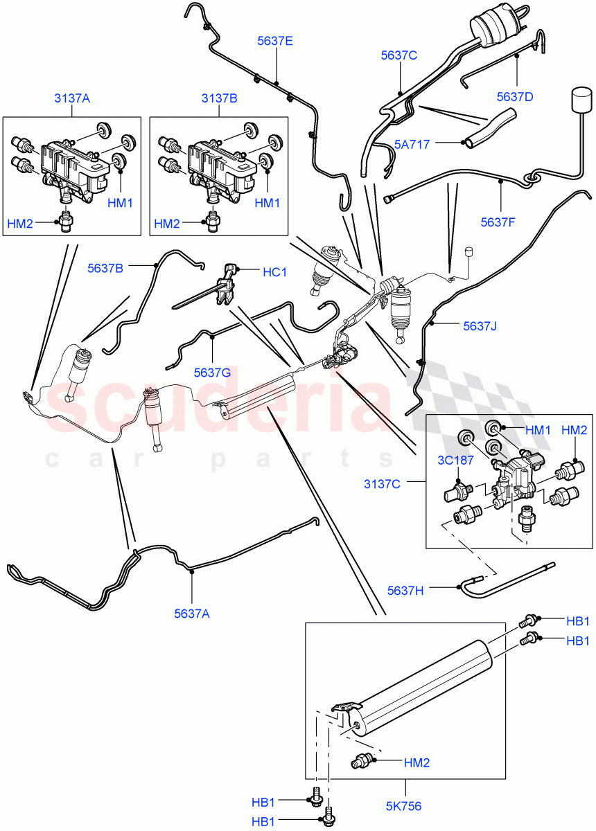 Air Suspension Compressor And Lines (Air Suspension Lines) ((V) FROMAA000001) of Land Rover Land Rover Range Rover Sport (2010-2013) [3.6 V8 32V DOHC EFI Diesel]
