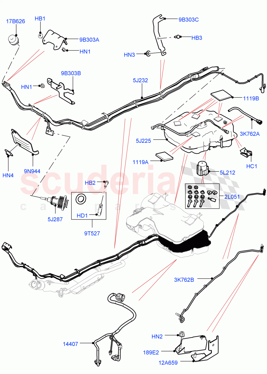 Exhaust Fluid Injection System(2.0L I4 DSL MID DOHC AJ200,With Diesel Exh Fluid Emission Tank,2.0L I4 DSL HIGH DOHC AJ200)((V)FROMGH000001) of Land Rover Land Rover Range Rover Evoque (2012-2018) [2.0 Turbo Diesel]