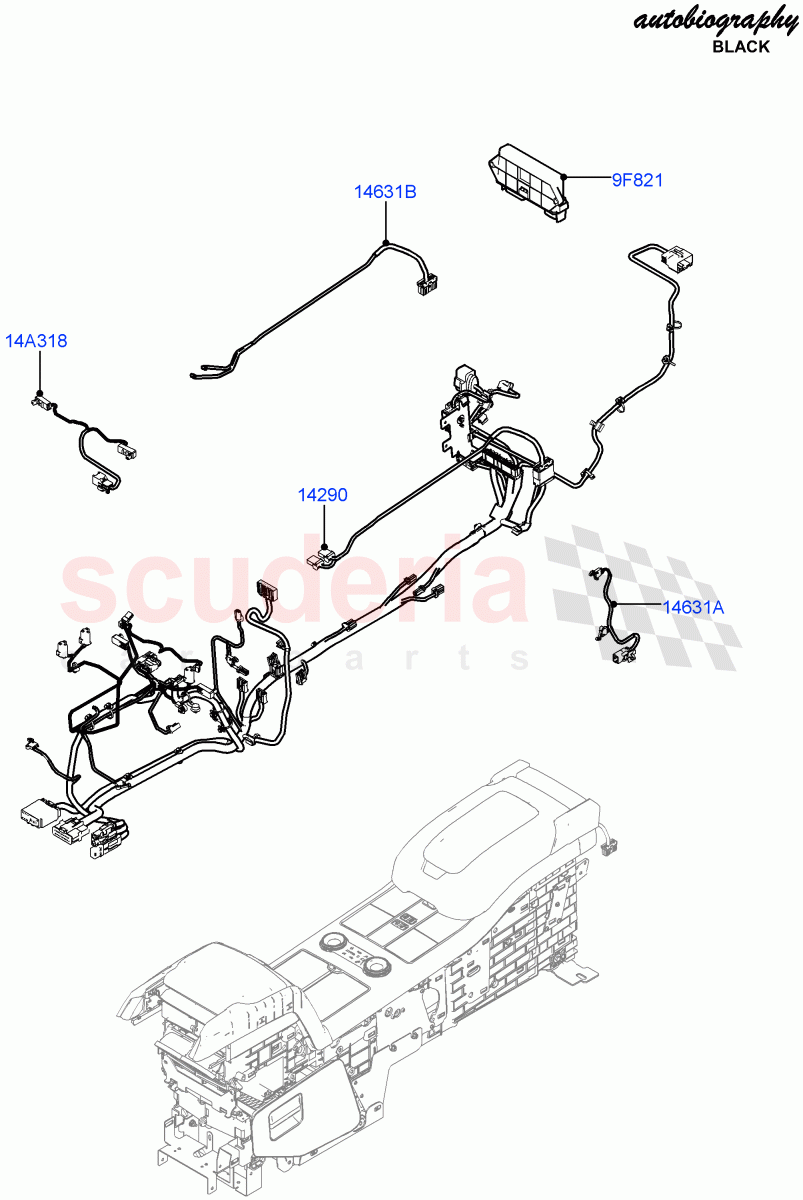 Electrical Wiring - Engine And Dash (Console) (Console Deployable Tables, Rear Console Extending Table) ((V) FROMJA000001) of Land Rover Land Rover Range Rover (2012-2021) [5.0 OHC SGDI NA V8 Petrol]