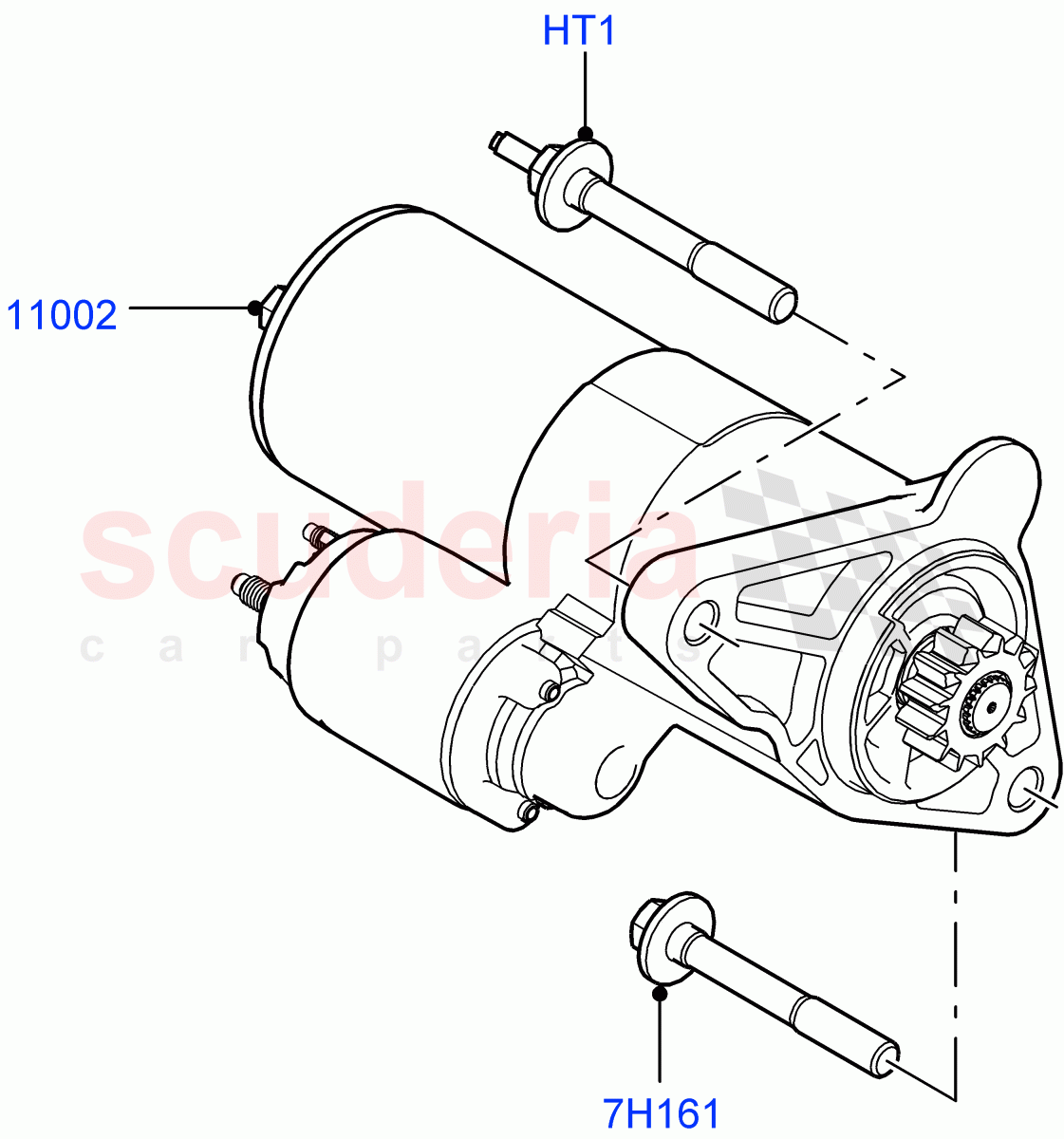 Starter Motor (2.0L AJ20D4 Diesel Mid PTA, Itatiaia (Brazil)) ((V) FROMLT000001) of Land Rover Land Rover Discovery Sport (2015+) [2.0 Turbo Diesel]