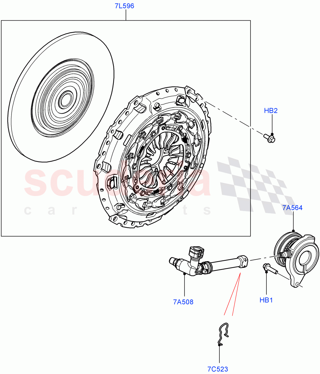 Clutch(6 Speed Manual Trans BG6,Itatiaia (Brazil)) of Land Rover Land Rover Range Rover Evoque (2019+) [1.5 I3 Turbo Petrol AJ20P3]