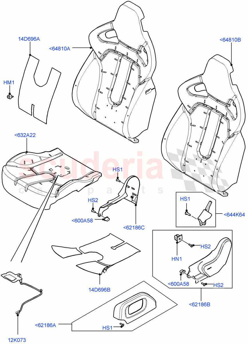 Front Seat Pads/Valances & Heating(Halewood (UK),Seat - Premium)((V)TOFH999999) of Land Rover Land Rover Range Rover Evoque (2012-2018) [2.0 Turbo Petrol AJ200P]