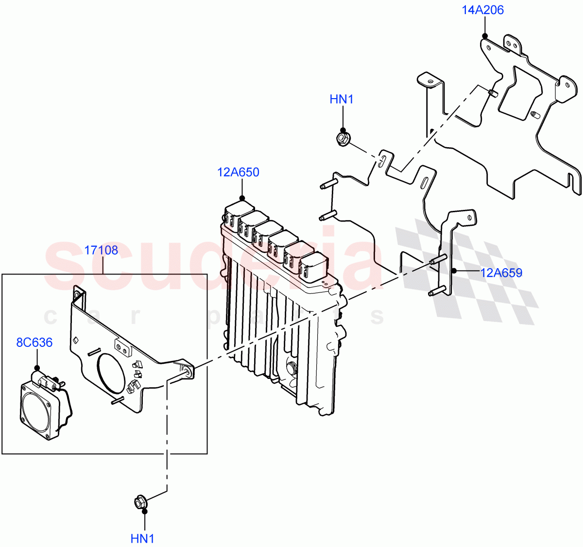 Engine Modules And Sensors (3.0L AJ20D6 Diesel High, LHD) ((V) FROMMA000001) of Land Rover Land Rover Range Rover Velar (2017+) [3.0 I6 Turbo Diesel AJ20D6]