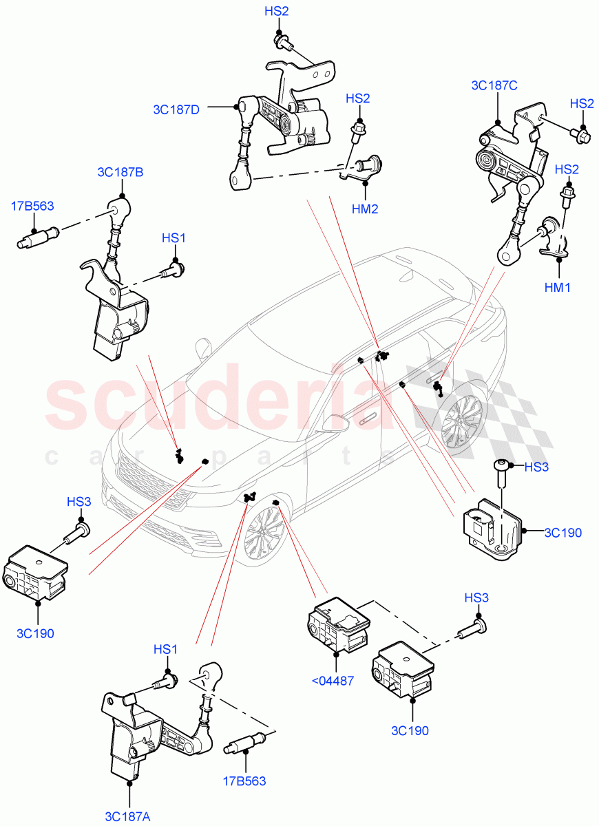 Air Suspension Controls/Electrics((V)FROMMA000001) of Land Rover Land Rover Range Rover Velar (2017+) [3.0 Diesel 24V DOHC TC]