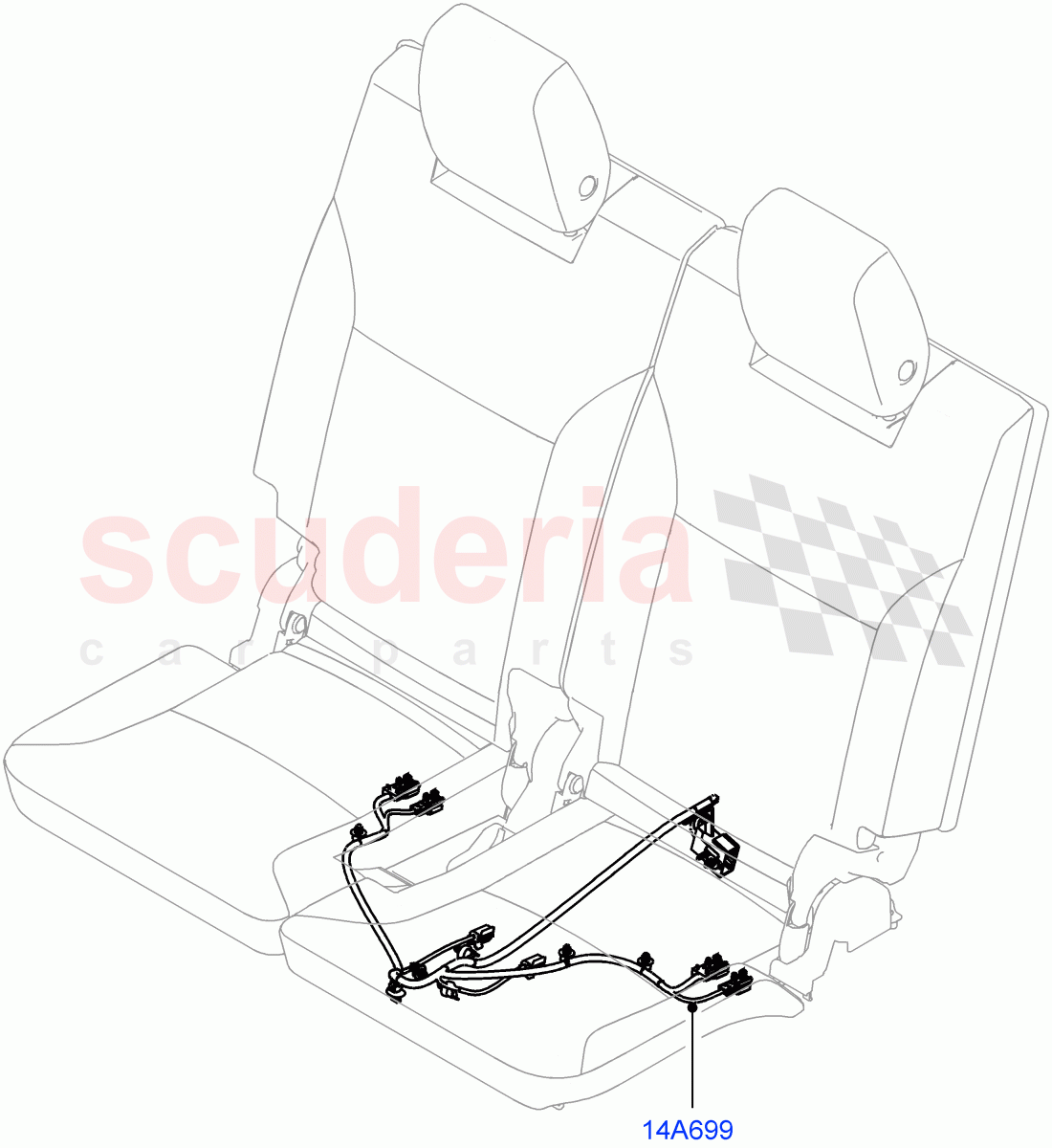 Wiring - Seats (Rear Seats, 3rd Row) (Standard Wheelbase, With 3rd Row Double Seat) of Land Rover Land Rover Defender (2020+) [3.0 I6 Turbo Petrol AJ20P6]