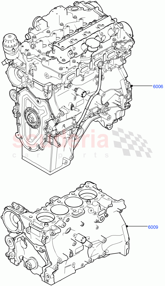 Service Engine And Short Block(2.0L I4 Mid DOHC AJ200 Petrol,2.0L I4 High DOHC AJ200 Petrol,2.0L AJ200P Hi PHEV) of Land Rover Land Rover Range Rover Velar (2017+) [2.0 Turbo Petrol AJ200P]