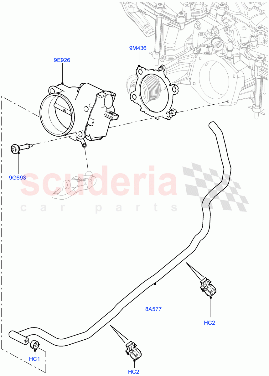 Throttle Housing(Nitra Plant Build)(5.0 Petrol AJ133 DOHC CDA)((V)FROMM2000001) of Land Rover Land Rover Defender (2020+) [5.0 OHC SGDI SC V8 Petrol]