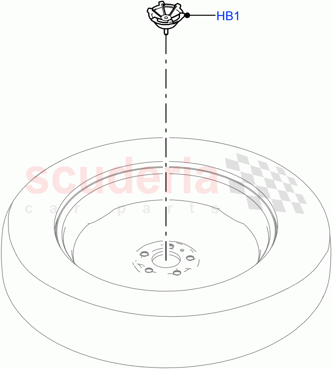 Spare Wheel Carrier(Halewood (UK),Spare Wheel - Reduced Section Steel) of Land Rover Land Rover Range Rover Evoque (2019+) [2.0 Turbo Diesel AJ21D4]