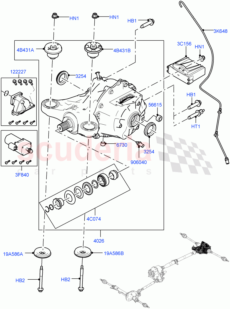 Rear Axle(With Petrol Engines,8 Speed Auto Trans ZF 8HP45,Torque Vectoring By Braking (TVBB),8 Speed Auto Trans ZF 8HP70 4WD,4.4L DOHC DITC V8 Diesel,3.0 V6 Diesel)((V)TOGA999999) of Land Rover Land Rover Range Rover Sport (2014+) [5.0 OHC SGDI SC V8 Petrol]