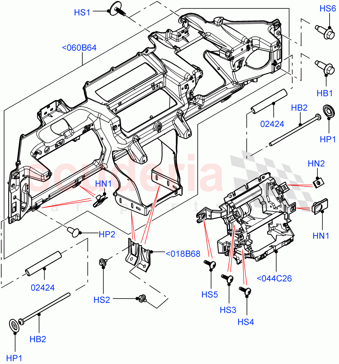 Instrument Panel (Upper, Internal Components) (Changsu (China)) ((V) FROMEG000001) of Land Rover Land Rover Range Rover Evoque (2012-2018) [2.0 Turbo Petrol AJ200P]