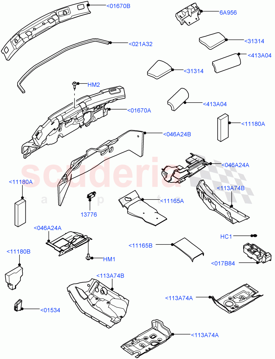 Insulators - Front(Passenger Compartment) of Land Rover Land Rover Range Rover Velar (2017+) [2.0 Turbo Diesel AJ21D4]