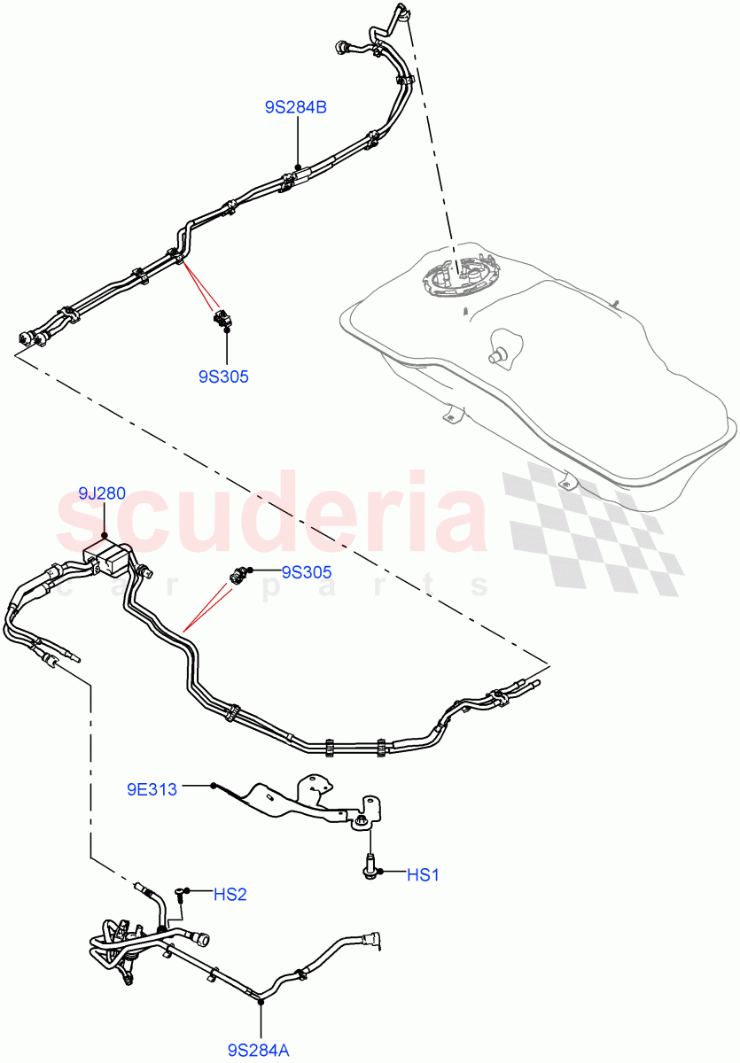 Fuel Lines(1.5L AJ20P3 Petrol High PHEV,Long Wheelbase,Changsu (China))((V)FROMMG575835) of Land Rover Land Rover Range Rover Evoque (2019+) [1.5 I3 Turbo Petrol AJ20P3]