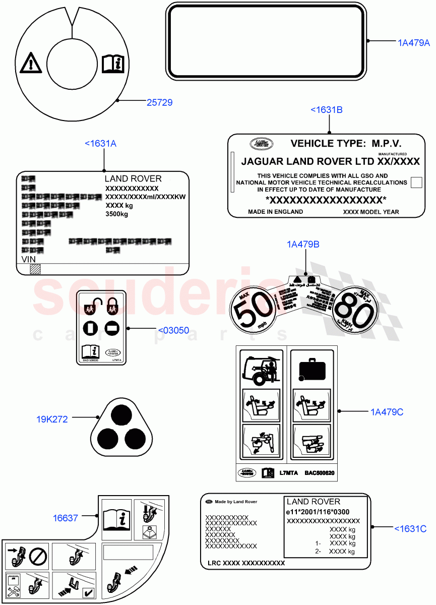 Labels(Body)((V)FROMAA000001) of Land Rover Land Rover Discovery 4 (2010-2016) [3.0 DOHC GDI SC V6 Petrol]