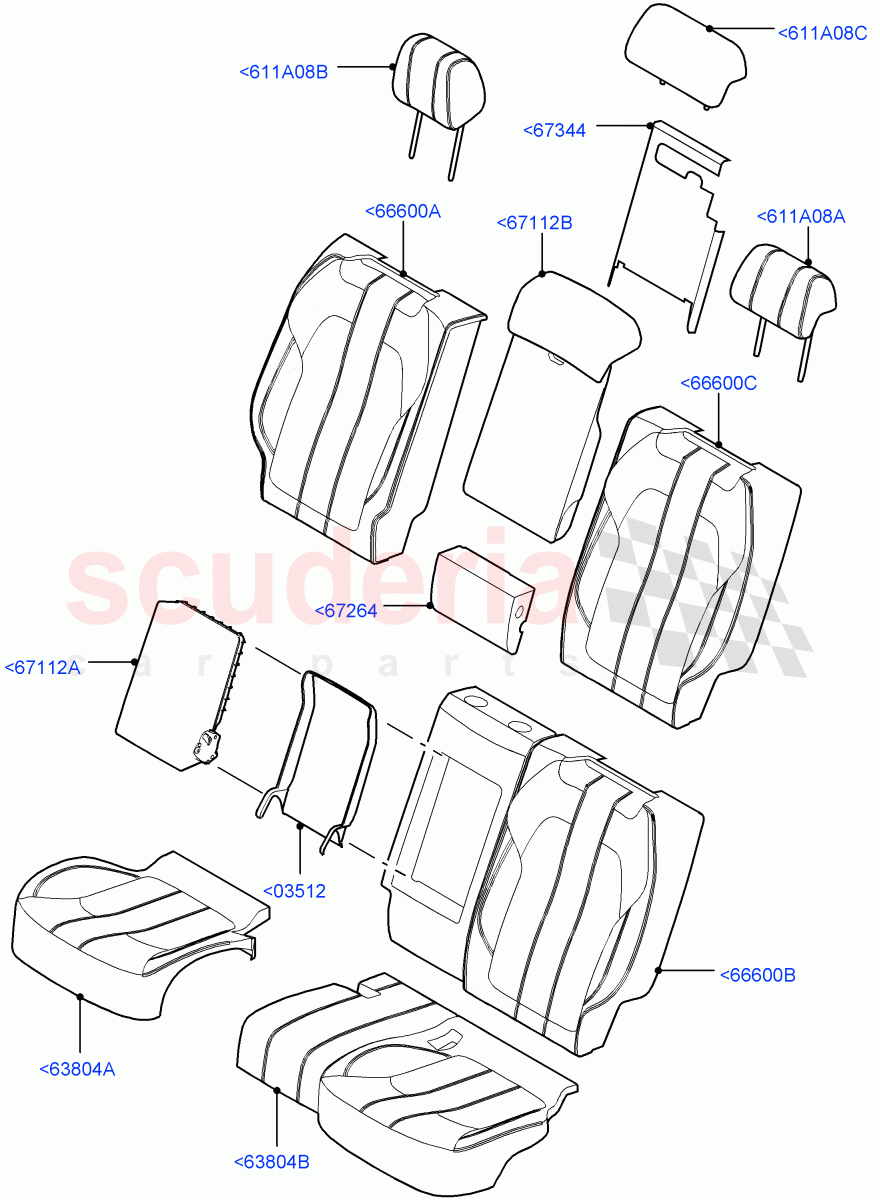 Rear Seat Covers(Windsor Leather Perforated)((V)TOEA396202) of Land Rover Land Rover Range Rover Sport (2014+) [5.0 OHC SGDI SC V8 Petrol]