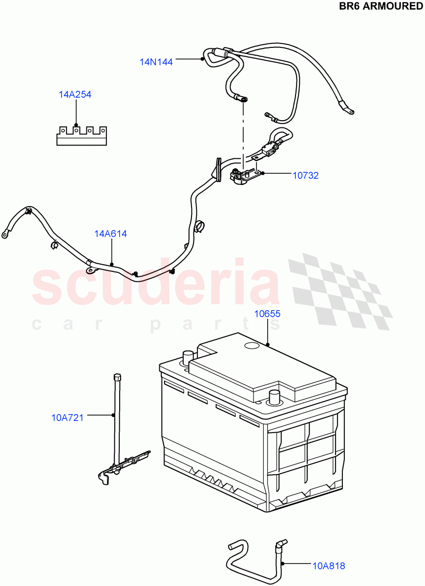 Battery And Mountings(With B6 Level Armouring)((V)FROMAA000001) of Land Rover Land Rover Range Rover (2010-2012) [5.0 OHC SGDI SC V8 Petrol]