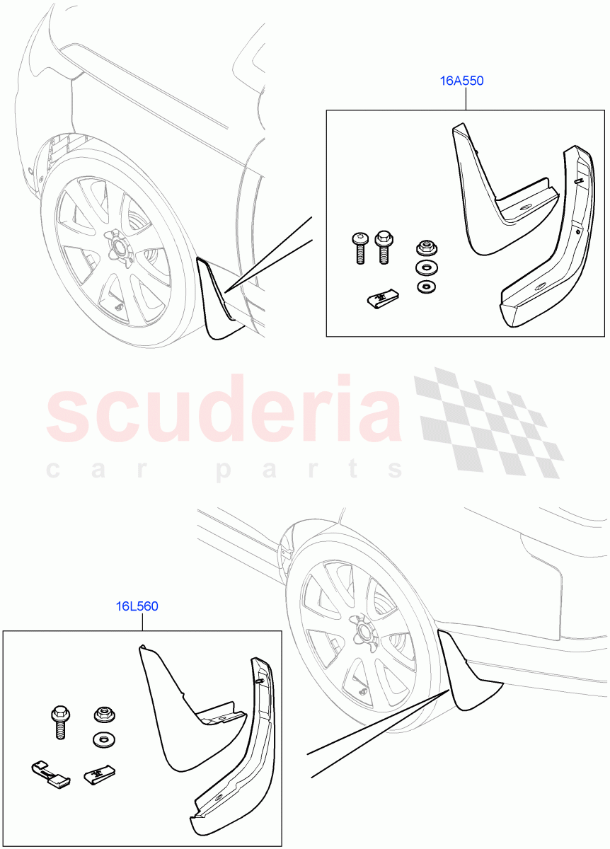 Mudflaps - Front & Rear(Accessory) of Land Rover Land Rover Range Rover (2012-2021) [4.4 DOHC Diesel V8 DITC]