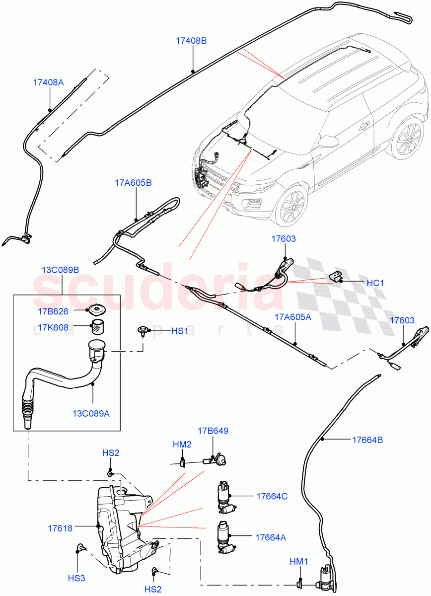 Windscreen Washer(Changsu (China))((V)FROMEG000001) of Land Rover Land Rover Range Rover Evoque (2012-2018) [2.0 Turbo Diesel]