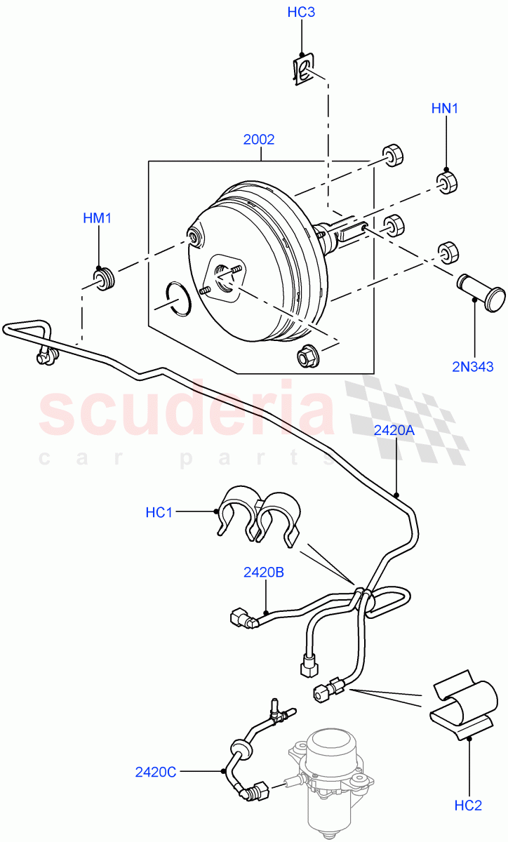 Brake Booster ((V) TO9A999999) of Land Rover Land Rover Range Rover Sport (2005-2009) [3.6 V8 32V DOHC EFI Diesel]