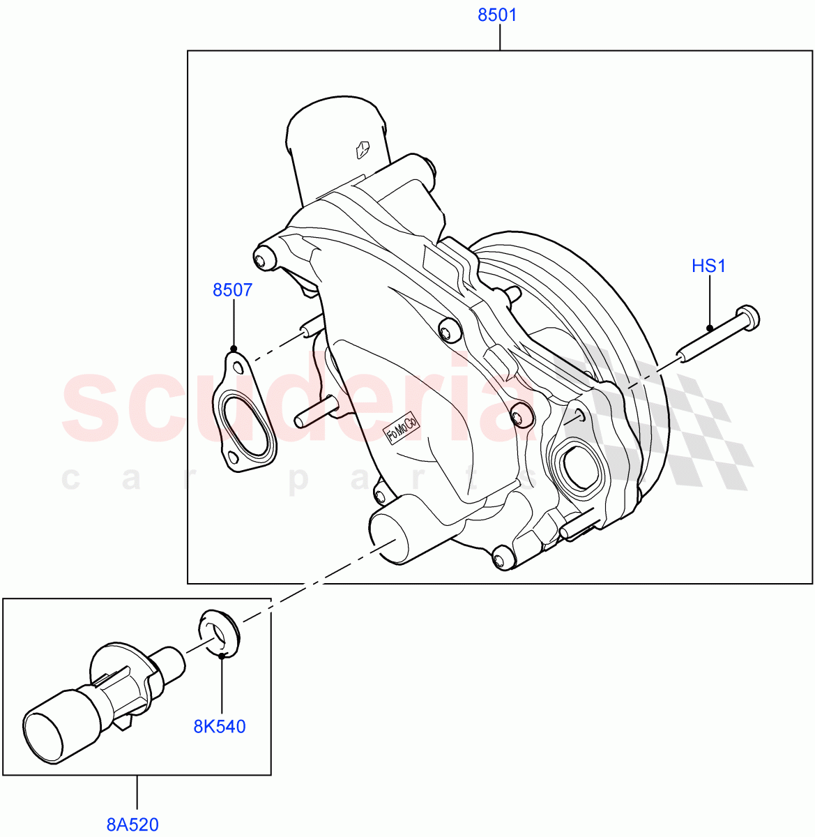 Water Pump(Main Unit)(5.0L OHC SGDI SC V8 Petrol - AJ133,5.0 Petrol AJ133 DOHC CDA,5.0L P AJ133 DOHC CDA S/C Enhanced)((V)FROMAA000001) of Land Rover Land Rover Range Rover Sport (2014+) [5.0 OHC SGDI SC V8 Petrol]