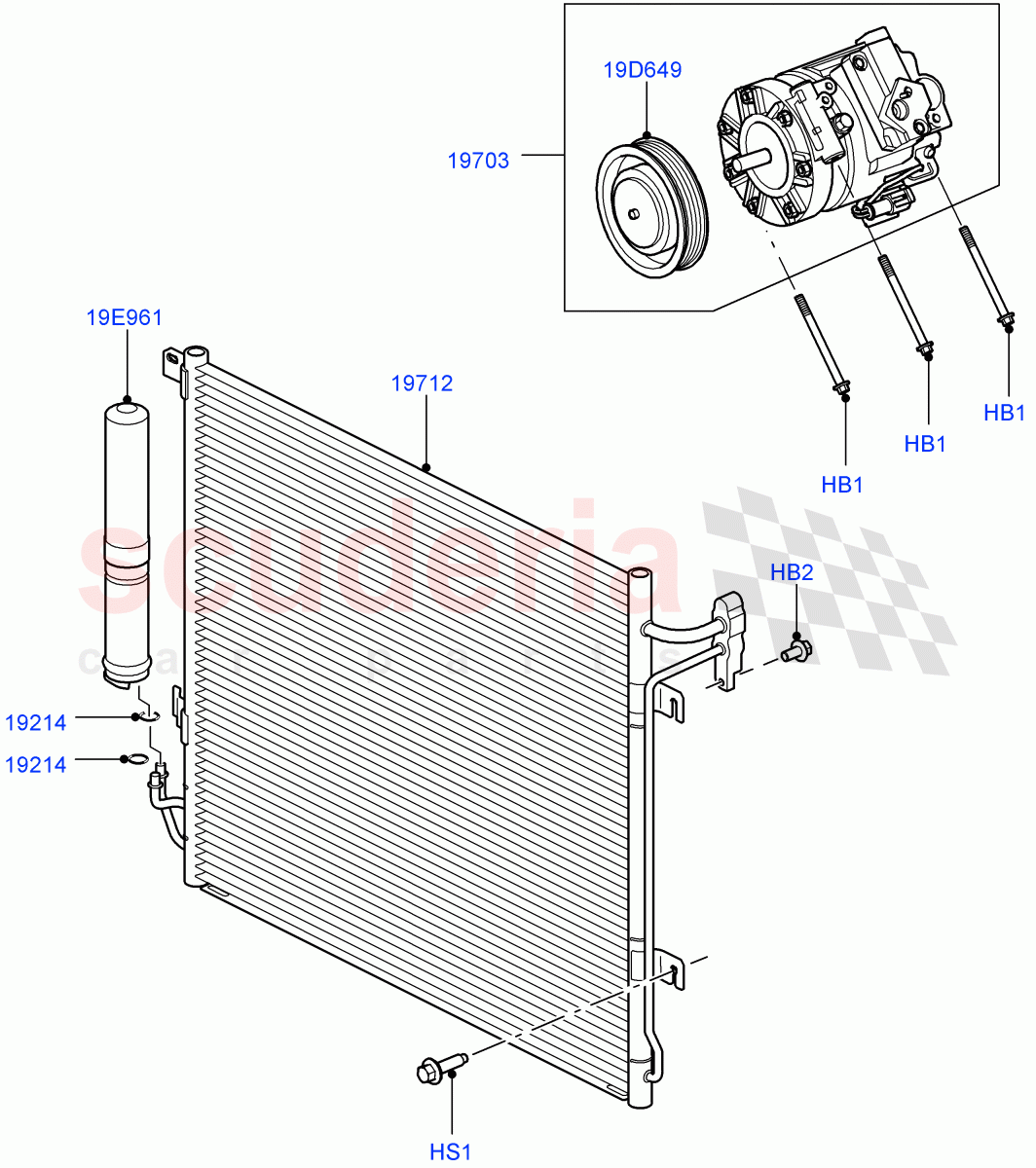 Air Conditioning Condensr/Compressr (Cologne V6 4.0 EFI (SOHC)) ((V) FROMAA000001) of Land Rover Land Rover Discovery 4 (2010-2016) [3.0 Diesel 24V DOHC TC]