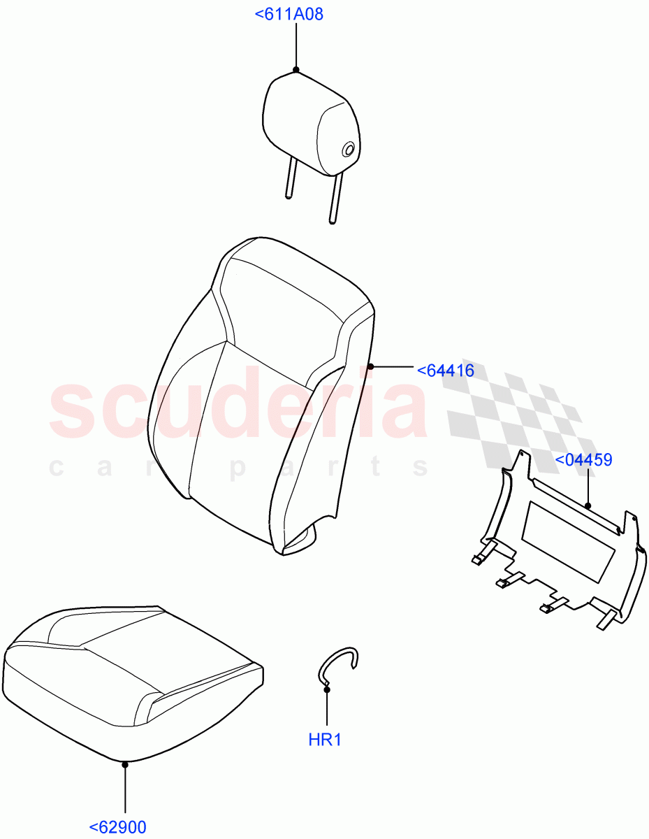 Front Seat Covers(Grained Cloth,Version - Core) of Land Rover Land Rover Discovery 5 (2017+) [3.0 DOHC GDI SC V6 Petrol]