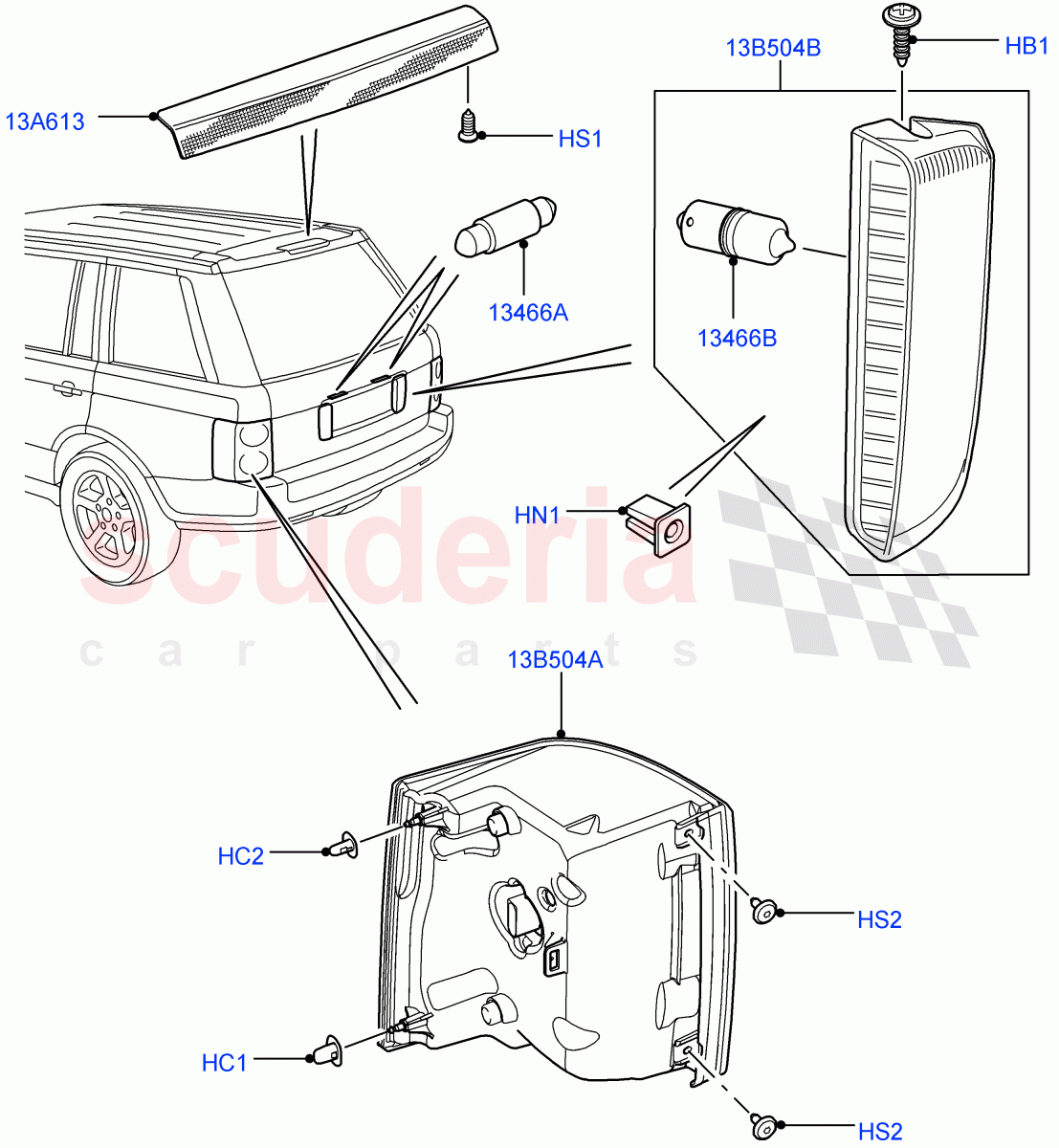 Rear Lamps((V)FROMAA000001) of Land Rover Land Rover Range Rover (2010-2012) [5.0 OHC SGDI NA V8 Petrol]