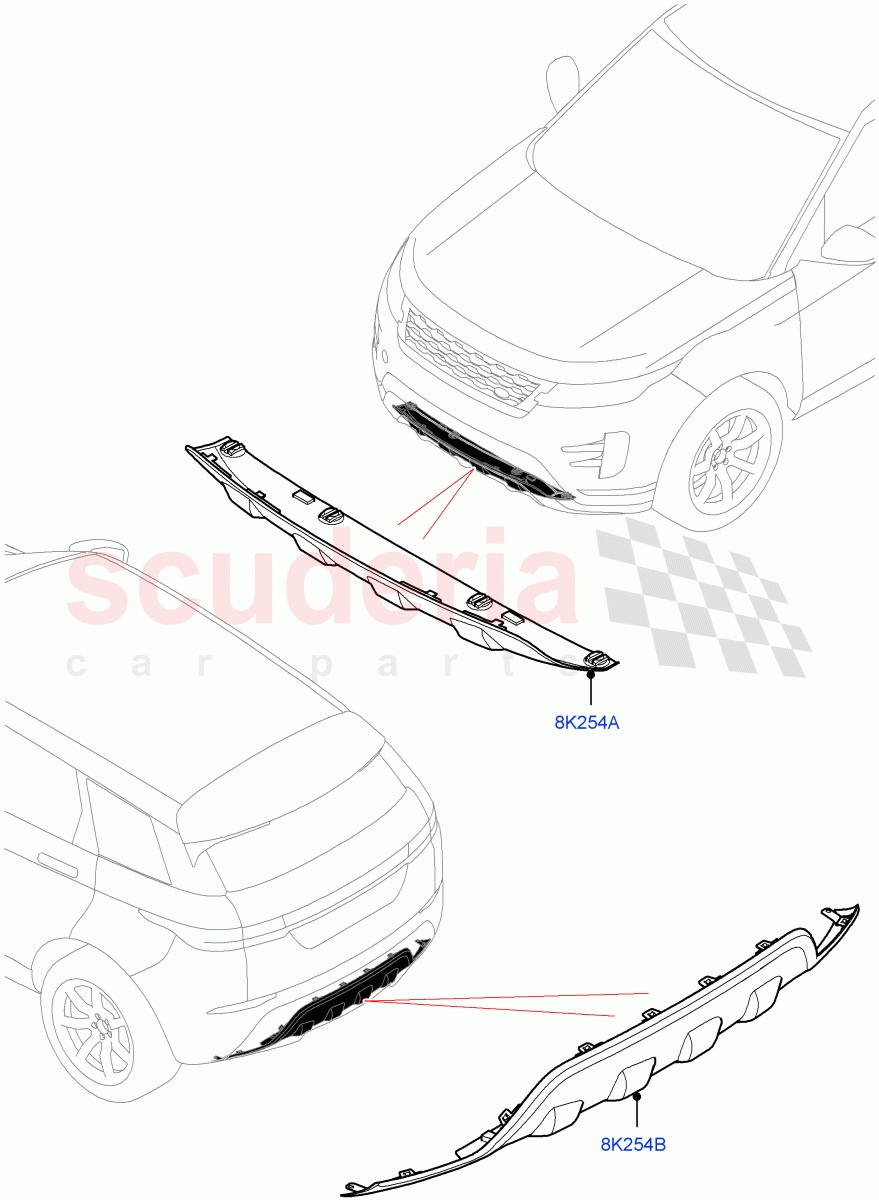 Exterior Body Protection(Itatiaia (Brazil)) of Land Rover Land Rover Range Rover Evoque (2019+) [1.5 I3 Turbo Petrol AJ20P3]