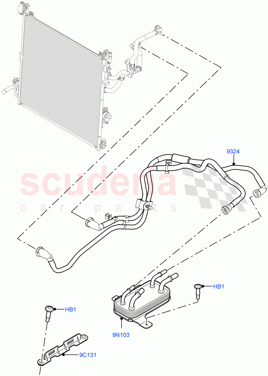 Fuel Cooler Assembly (Nitra Plant Build) (3.0L AJ20D6 Diesel High) ((V) FROMM2000001) of Land Rover Land Rover Discovery 5 (2017+) [3.0 I6 Turbo Diesel AJ20D6]