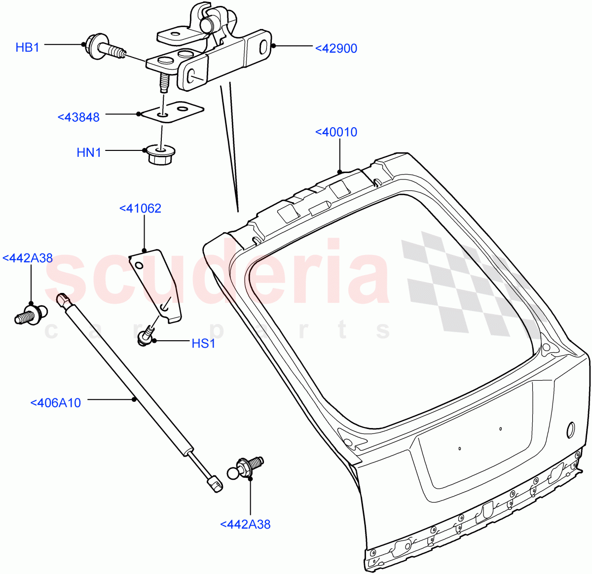 Luggage Compartment Door(Door And Fixings)((V)TO9A999999) of Land Rover Land Rover Range Rover Sport (2005-2009) [2.7 Diesel V6]