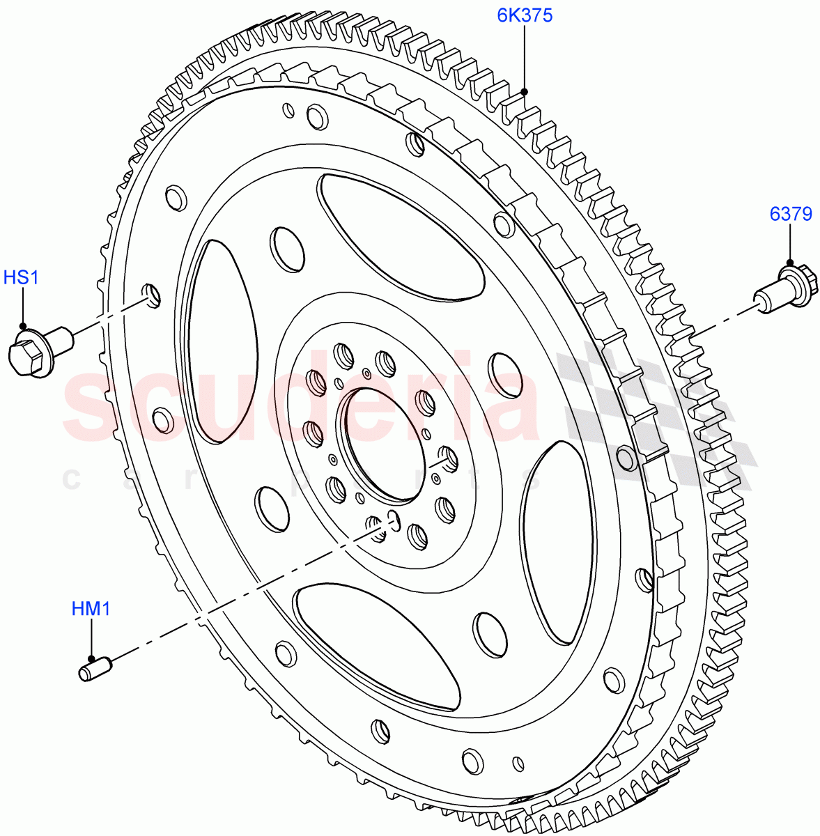 Flywheel(Solihull Plant Build)(3.0L DOHC GDI SC V6 PETROL)((V)FROMEA000001) of Land Rover Land Rover Range Rover Sport (2014+) [3.0 DOHC GDI SC V6 Petrol]