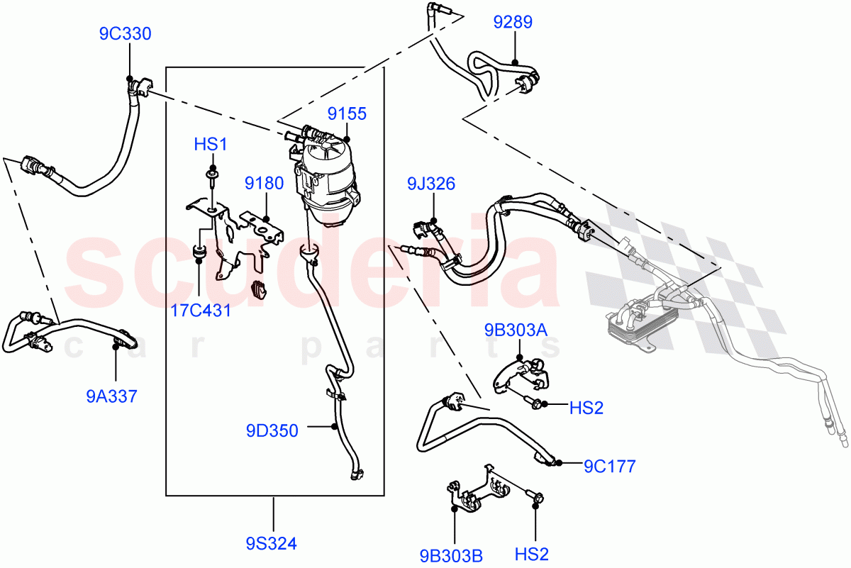 Fuel Lines (Front) (3.0L AJ20D6 Diesel High) ((V) FROMLA000001) of Land Rover Land Rover Range Rover (2012-2021) [3.0 I6 Turbo Diesel AJ20D6]
