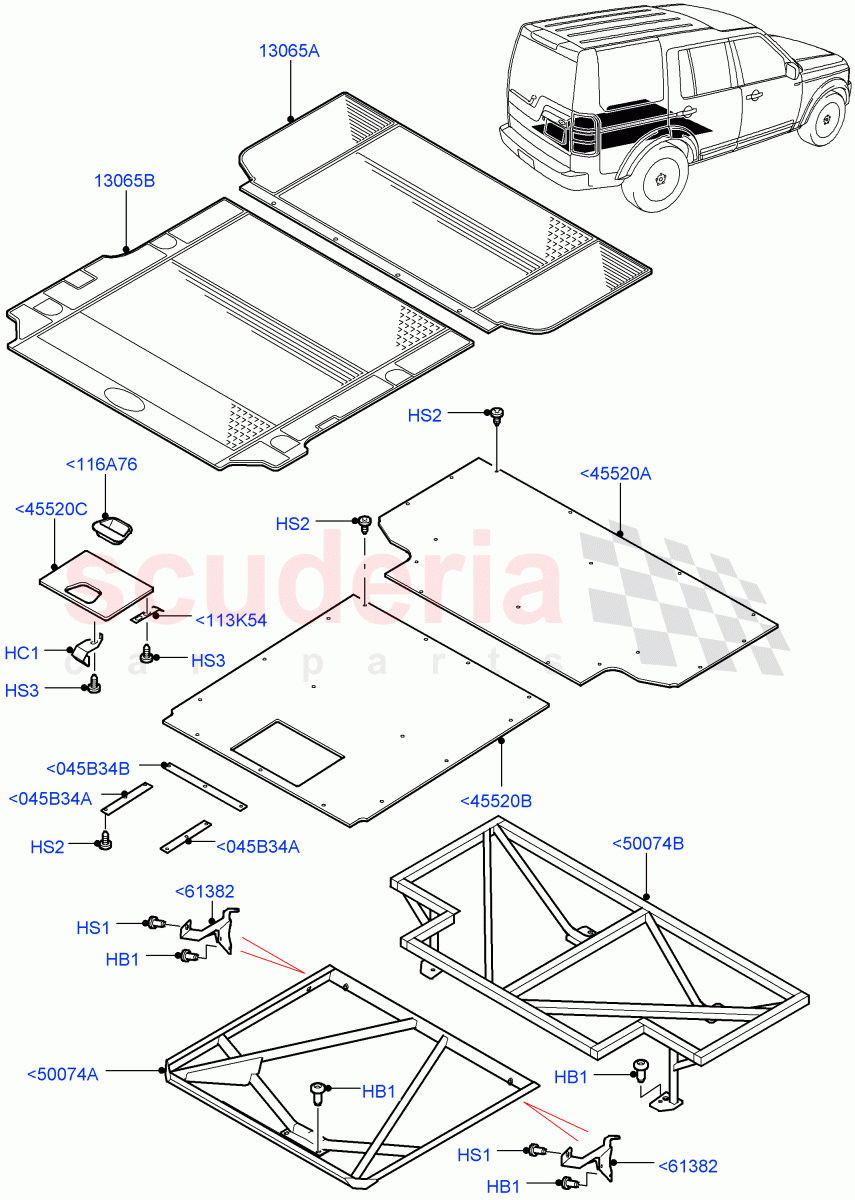 Load Compartment Trim (Commercial) (With 2 Seat Configuration) ((V) FROMAA000001) of Land Rover Land Rover Discovery 4 (2010-2016) [4.0 Petrol V6]