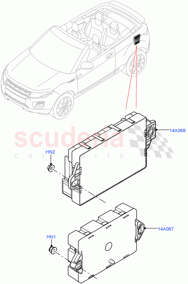 Fuses, Holders And Circuit Breakers(Rear)(2 Door Convertible,Halewood (UK))((V)FROMGH000001) of Land Rover Land Rover Range Rover Evoque (2012-2018) [2.0 Turbo Petrol GTDI]