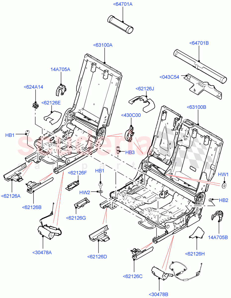 Rear Seat Base(Changsu (China),60/40 Load Through With Slide)((V)FROMFG000001) of Land Rover Land Rover Discovery Sport (2015+) [2.0 Turbo Diesel]