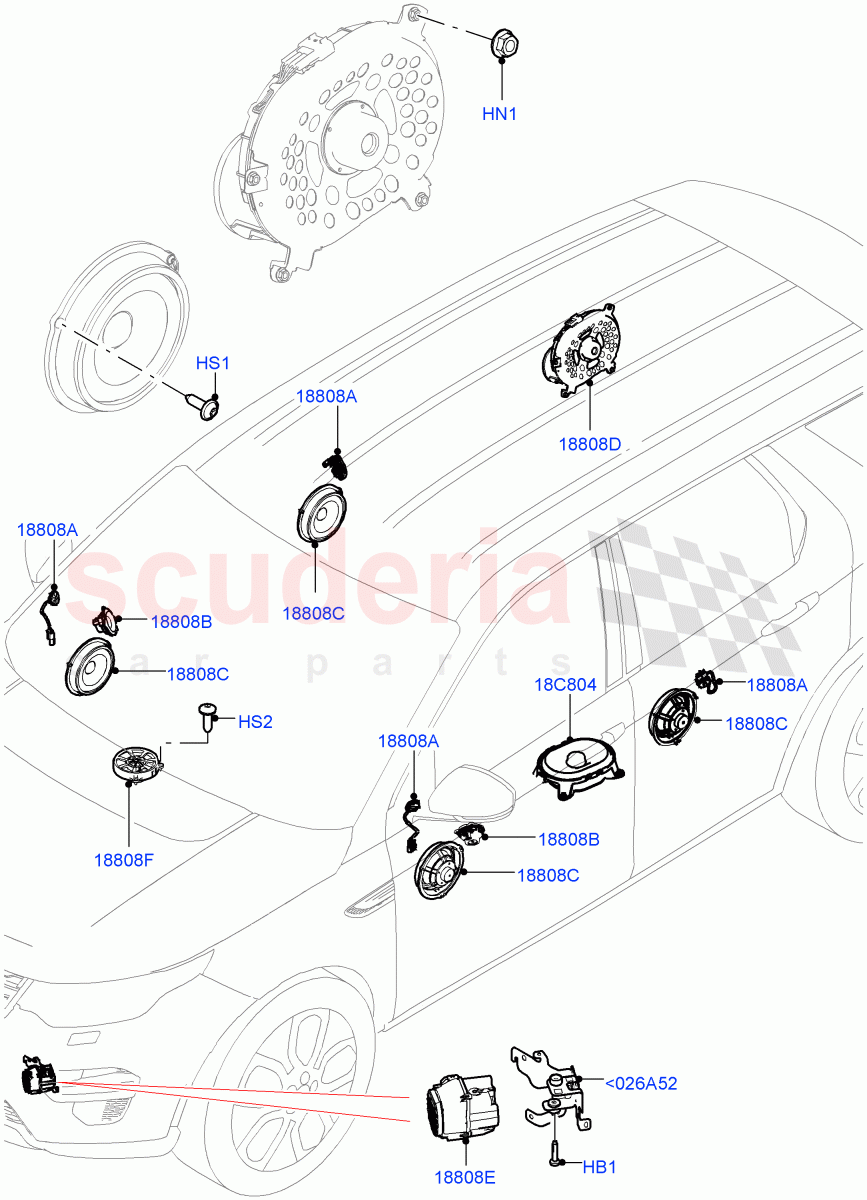 Speakers(Changsu (China),Midline Sound System,Hi Line Audio System - 600 W)((V)FROMFG000001) of Land Rover Land Rover Discovery Sport (2015+) [2.2 Single Turbo Diesel]