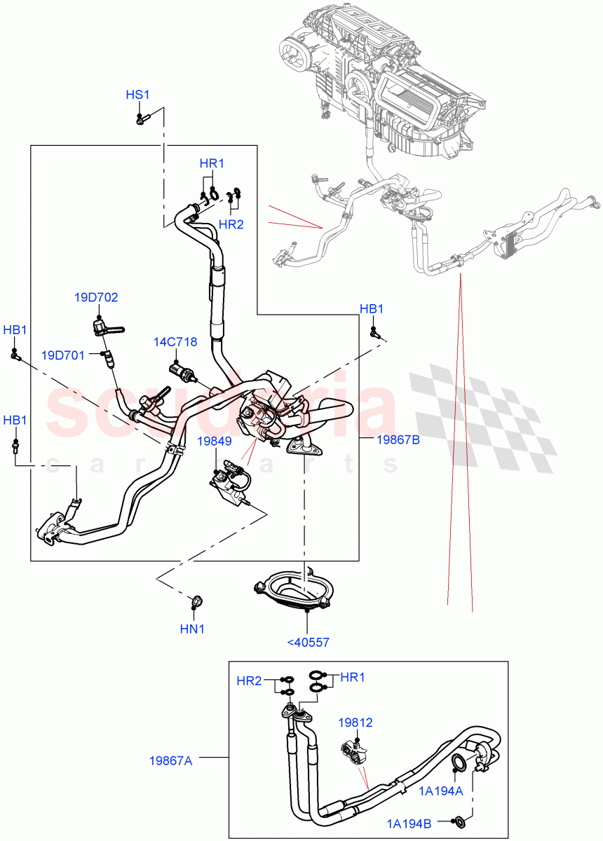 Air Conditioning System(2.0L AJ200P Hi PHEV,LHD) of Land Rover Land Rover Defender (2020+) [2.0 Turbo Petrol AJ200P]