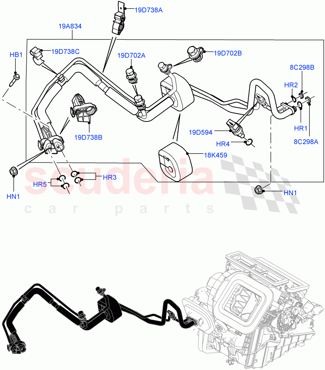 Air Conditioning System(Changsu (China),Less Chiller Unit,Air Conditioning Refrigerant-R134A)((V)FROMFG000001,(V)TOKG446856) of Land Rover Land Rover Discovery Sport (2015+) [2.0 Turbo Diesel AJ21D4]